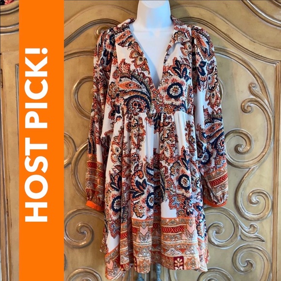 🎉🎉Host Pick🎉🎉NWT Free People print Dress - Picture 1 of 11